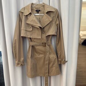 Halogen Women's Tan Trench Coat Size L excellent condition